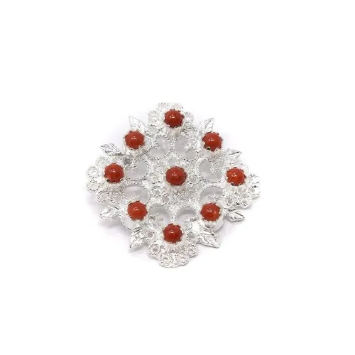 Girocollo Orgosolo argento rombo con corallo
